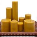 China Large Natural Beeswax Pillar Candles For Clean Air Manufactory