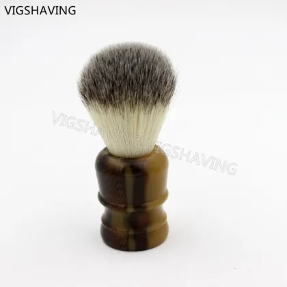 faux horn handle synthetic bristle shaving brush