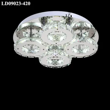 led chandelier lamps with silver crystal light