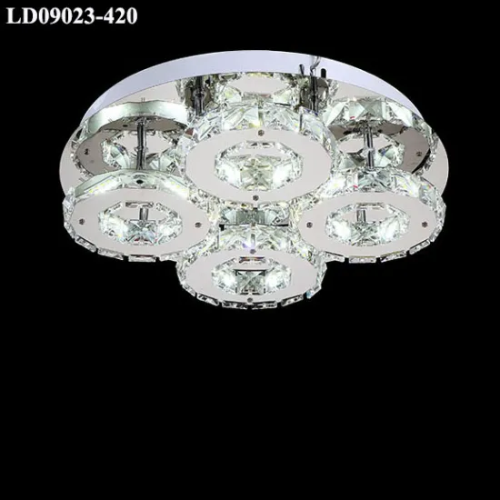 led ceiling lamps with silver crystal light