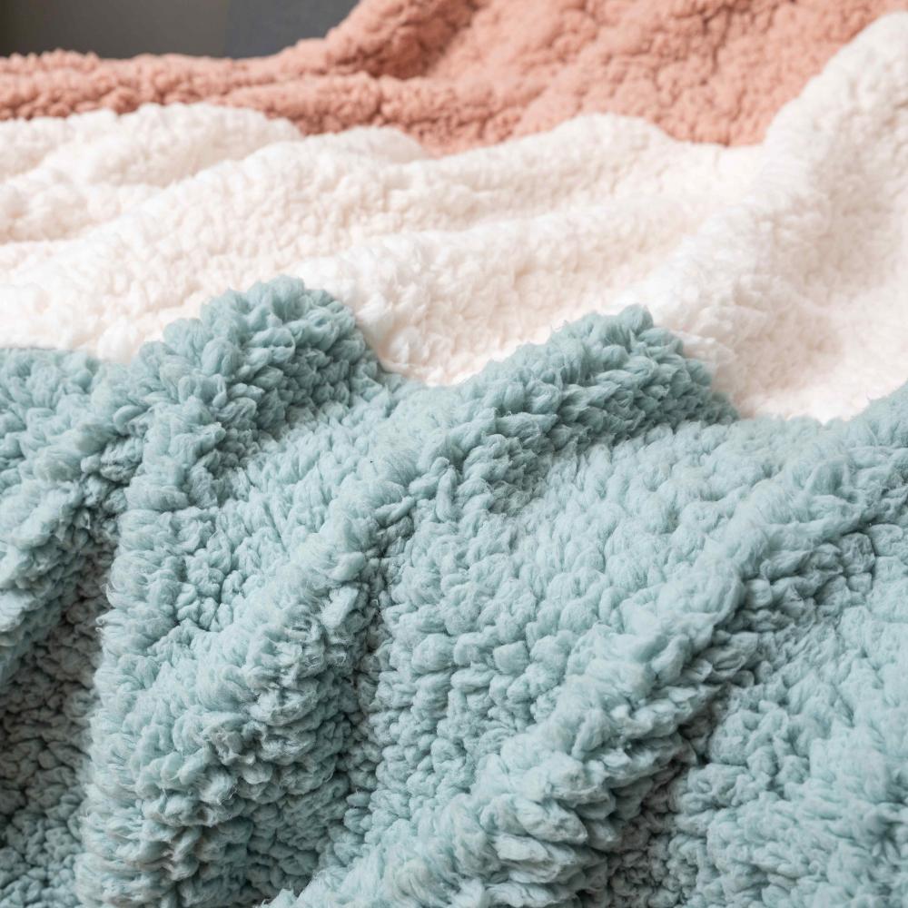 Coperta in pile di flanella da letto jacquard a zigzag più venduta