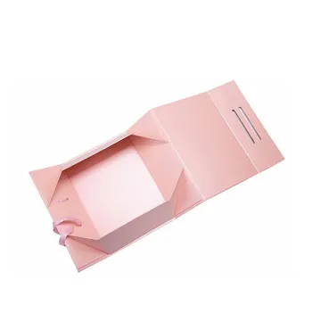 OEM Custom Magnetic Folding Rigid Box With Ribbon