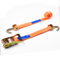 1.5 &quot;3000kgs 38mm Plastik Ratchet Buckle Car Tire Belt Straps Dengan 1,5 Inch Swivel Hooks