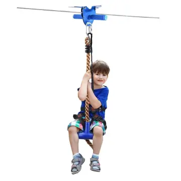 Stainless Steel Zip Line Trolley Kit with Adjustable Seat and Spring Brake
