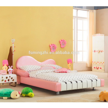 Pink Piano Shape Children Leather Bed for Girls AE0029-1