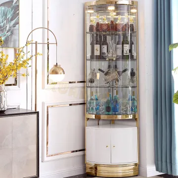 Metal Corner Stainless Steel Wine Storage Cabinet