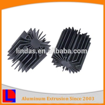 6000 series black anodized finned aluminum extrusion profile radiator