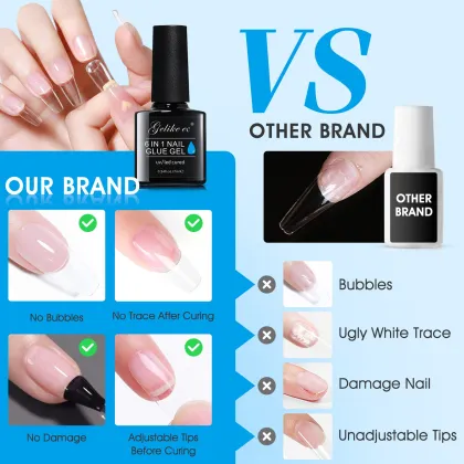 Customized Logo Nail Tip Glue Gel & Acrylic Brush on Nail Glue