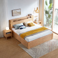 Cama simple de almacenamiento de madera maciza 1,5 m cama doble