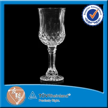 Machine Made 200ml Drinkware Wine Glass With Decorative Stem