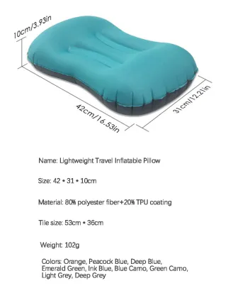 Travel Portable Inflatable Waist Pillow with TPU Composite Elastic Fabric