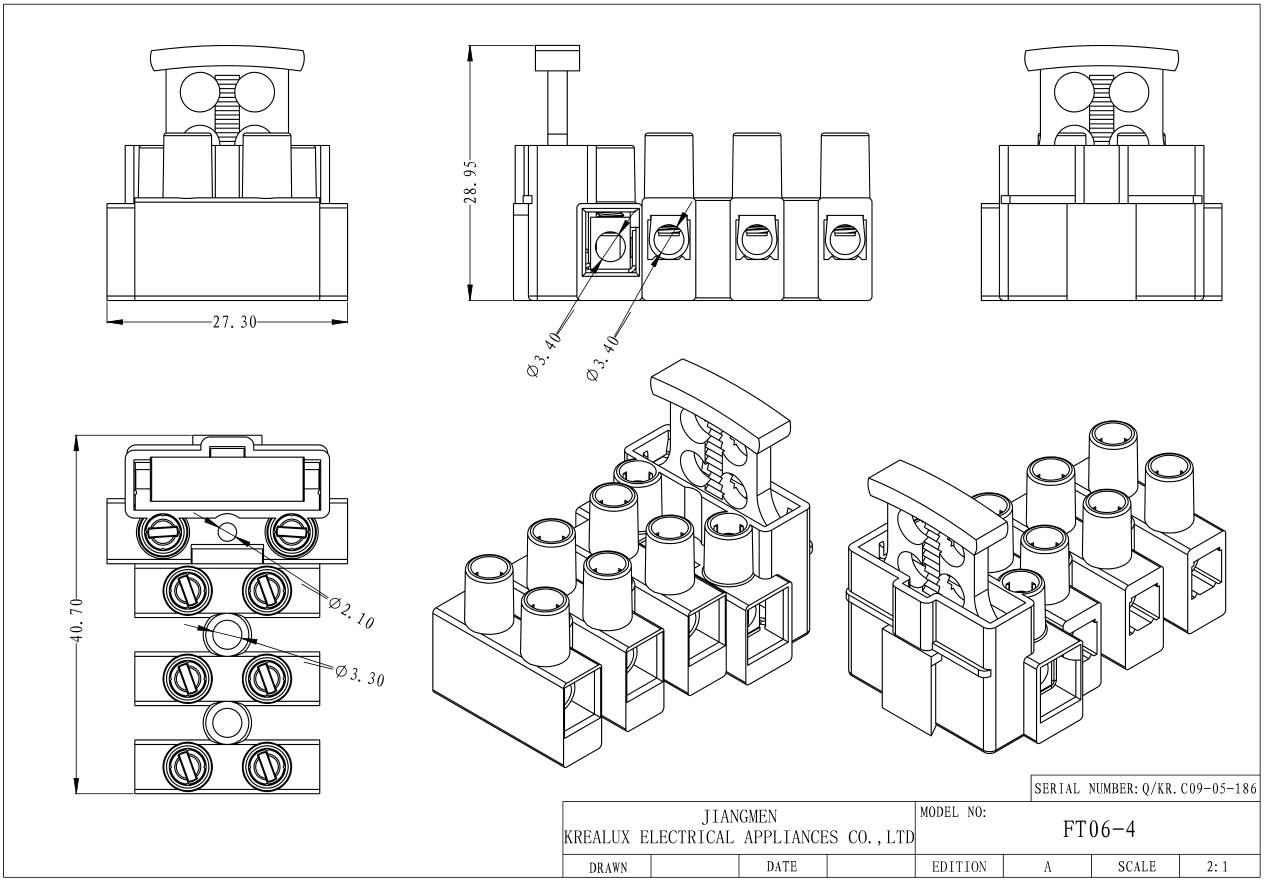 4 Poles Fuse Terminal Blocks