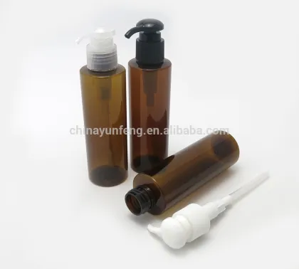 150ml brown plastic pump spray bottle for shower gel shampoo