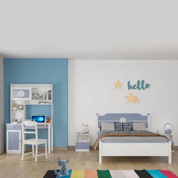 Wooden Kids Bedroom Furniture Set - 1.2 Meter Blue Bed Frame