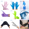 Guantes de nitrilo morado de grado multicolor de alimentos