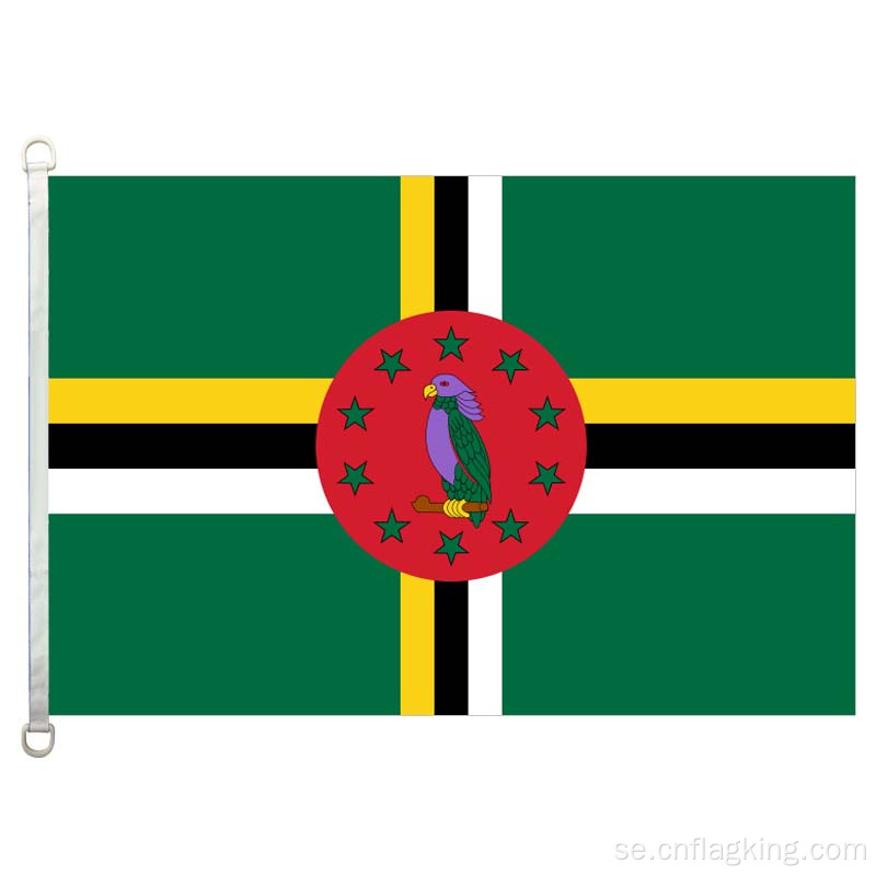 90 * 150cm Commonwealth of Dominica flagga 100% polyster