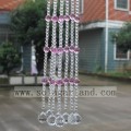 Rideaux de perles de cristal rose clair pour écrans de porte, rideaux de perles de cristal de haute qualité