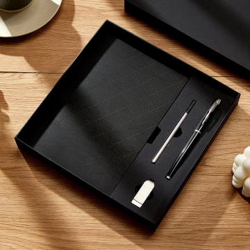 Custom Logo PU Leather Hardcover Notebook Gift Sets for School & Office