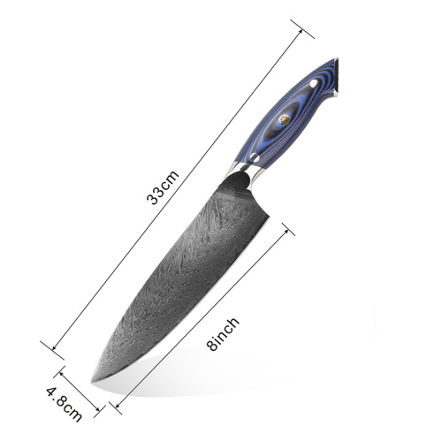 Colorful G10 Handle Damascus Knife Kitchen