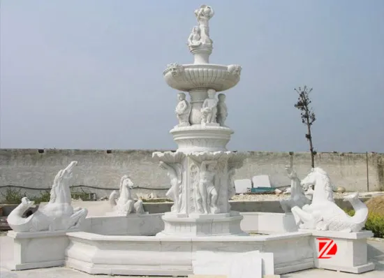 large stone horse fountain