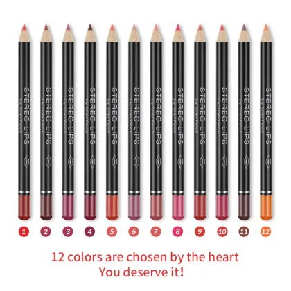 Hot Sale: 12 Color Matte Lip Liner & Gloss Set