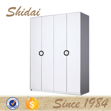 bedroom high gloss white lacquer wooden wardrobe with round door handle design made in China F-8