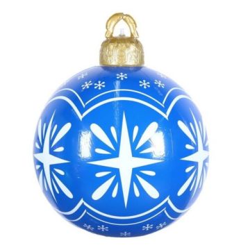 24-Zoll großer Outdoor-PVC aufblasbare Weihnachtskugel mit wiederaufladbarem LED-Licht &amp; Fernbedienung