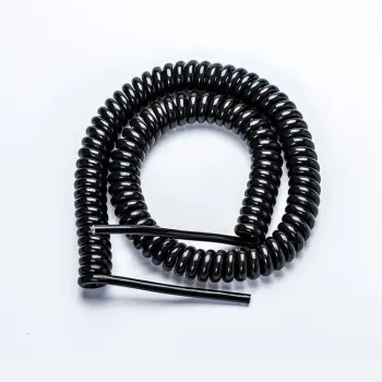 PU-R TP White Black Electrical Spiral Cables Coiled Extension Cords