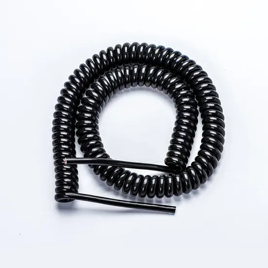 PU-R TP White Black Electrical Spiral Cables Coiled Extension Cords