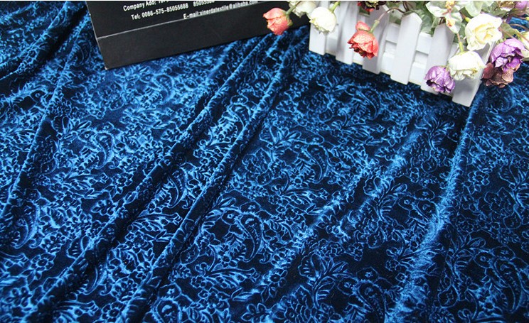 Polyester Velvet Embossing Fabric (WJ-KY-704)