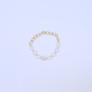 Women's Trendy Freshwater Pearl Bracelet - Gold Plated Adjustable Jewelry