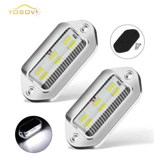 Yosovlamp 6LED High Brightness Truck License Plate Light - Universal Tail or Side Lights for 12-24V Vehicles
