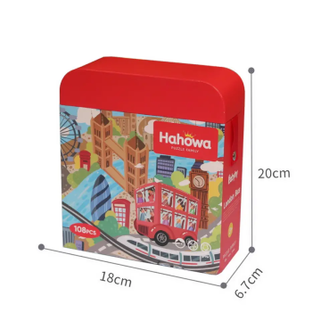 108-Piece London Bus Theme Educational Puzzle Set for Kids