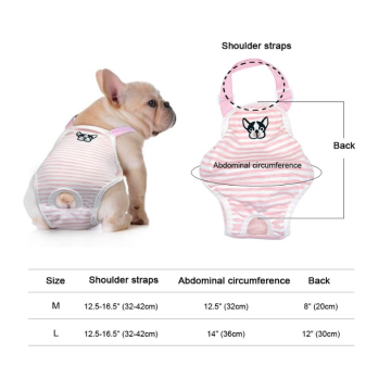 Anjing Kecil Cute Summer Cotton Stripe Sanitary Pantie