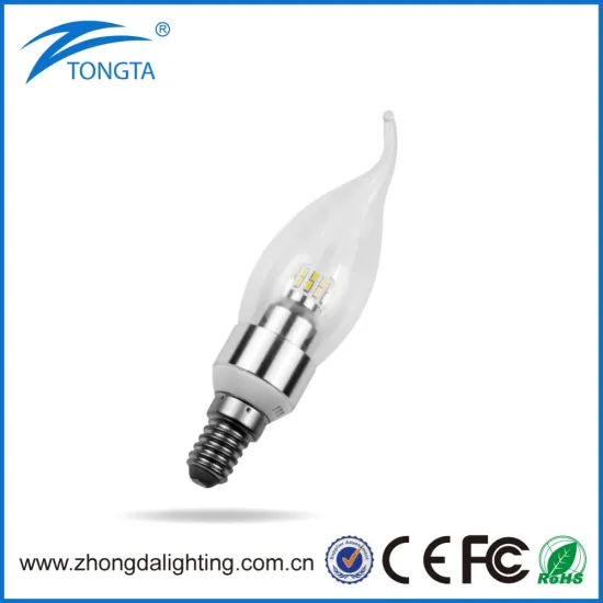 Super Bright Dimmable Option Energy Saving Hotel Lighting Led Candle Light E14 5w For Chandelier