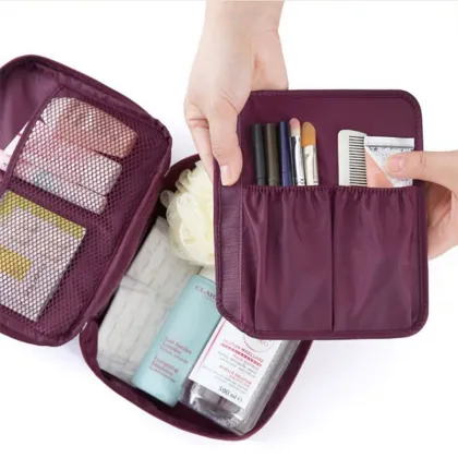 Multifunction Waterproof Portable Wash Bag - Black Cosmetics Travel Bag for Men
