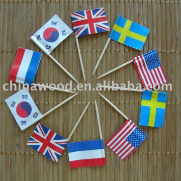 wooden flag pick