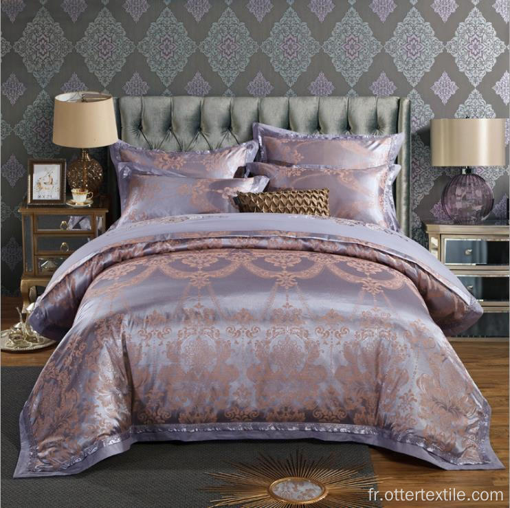 vente en gros housse de couette de luxe en satin de soie jacquard broderie