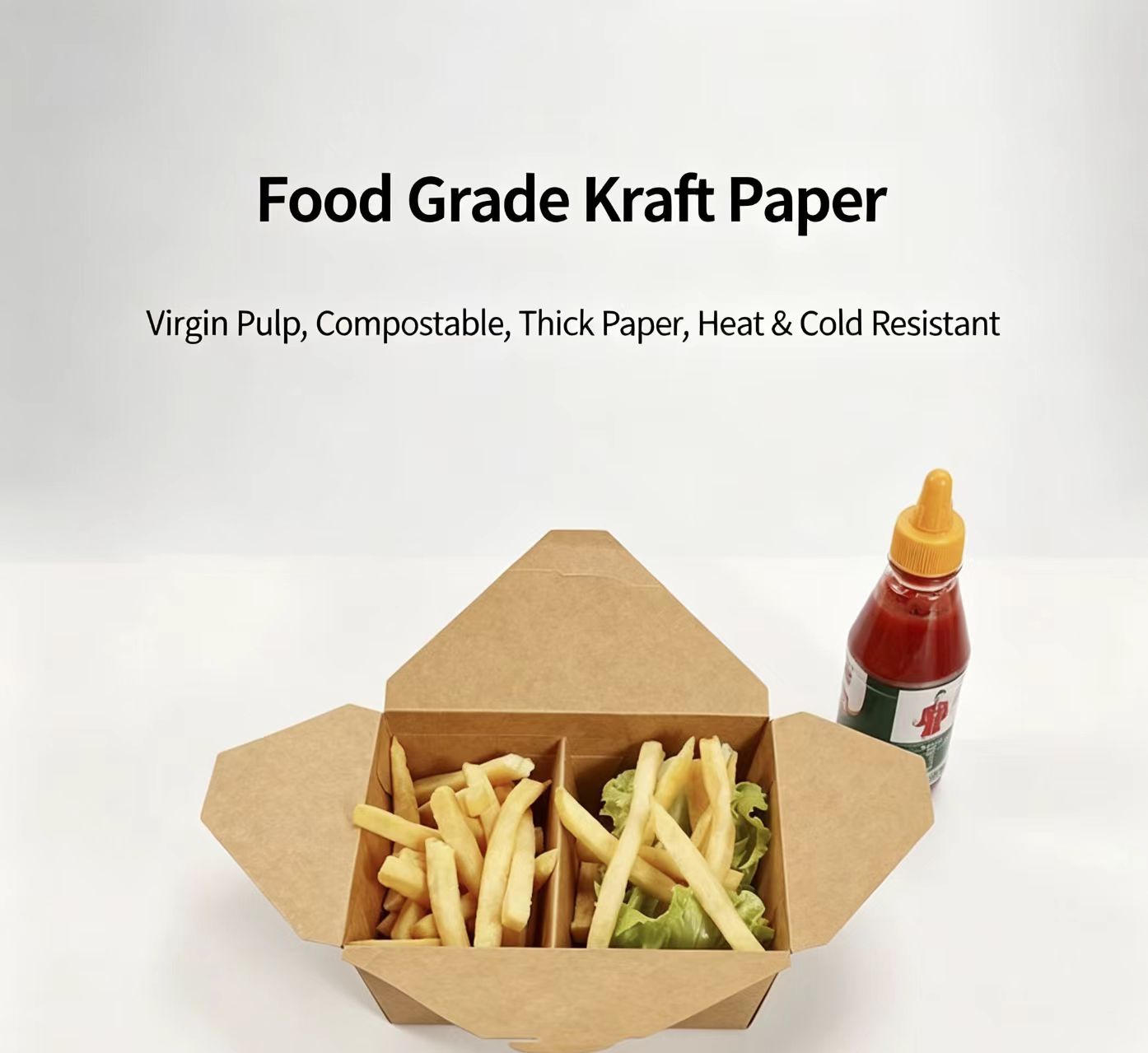 Natural Brown Kraft Paper Box with Sections