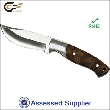 Unique high quality 3Cr13 stainless steel fixed blade figured sycomore handle hunting knife/knives