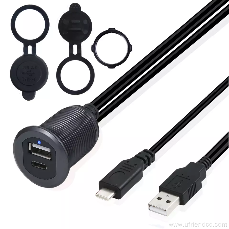 AUX Car Mount Flush Cable Waterproof Extension