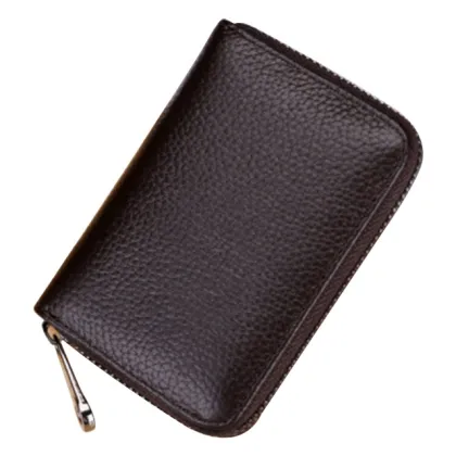 Wholesale Women's Pink Leather Zippered Wallet - 12 Card & 2 Cash Slots