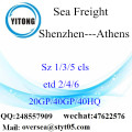Shenzhen Port Zeevracht Verzending naar Athene