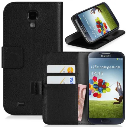Samsung Galaxy Leather Case With Card Holders , Samsung I9500 Stand Case