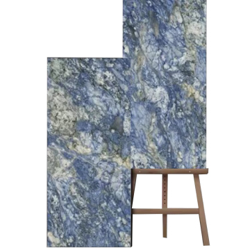Luxury Glossy Blue Marble Effect Porcelain Floor Tiles
