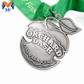 Fruit theme orange classic silver metal medal