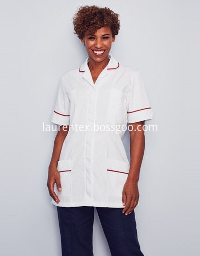 red piping healthcare uniform
