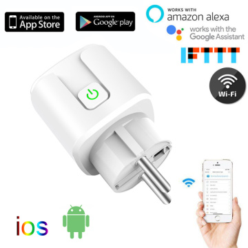 WiFi EU smart plug remote voice control power supply socket timer socket, matched with Alexa Google Home