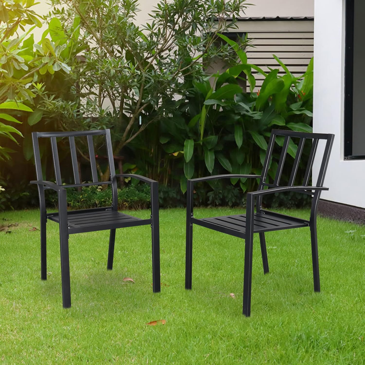 Durable carbon steel outdoor chair
