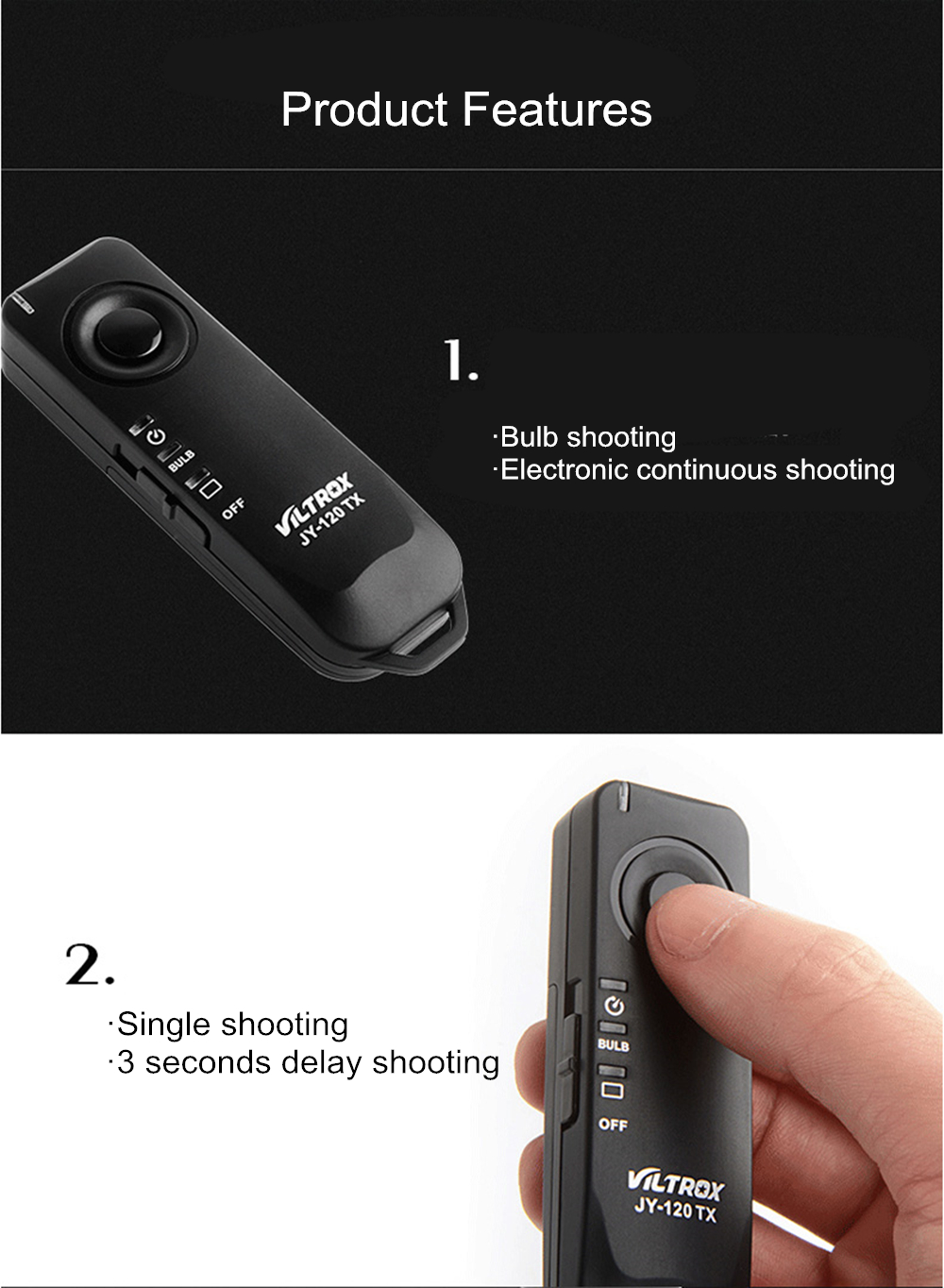 Viltrox Jy120n3 Camera Wireless Shutter Release Remote Control For